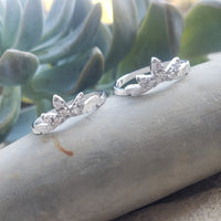 14k white gold 6 diamond mid century estate curved band