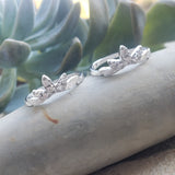 14k white gold 6 diamond mid century estate curved band