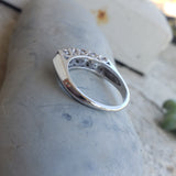 Platinum diamond vintage wedding band