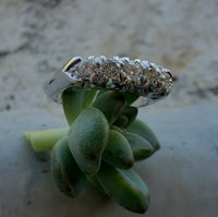 Platinum diamond vintage wedding band