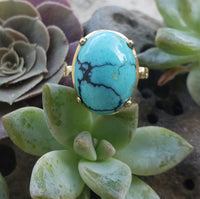 14k gold turquoise estate ring