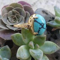 14k gold turquoise estate ring