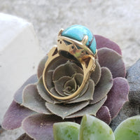 14k gold turquoise estate ring