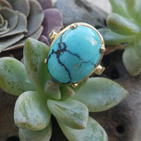 14k gold turquoise estate ring
