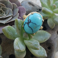 14k gold turquoise estate ring