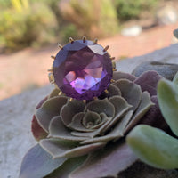14k gold created Alexandrite estate Ring