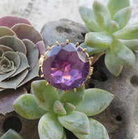 14k gold created Alexandrite estate Ring