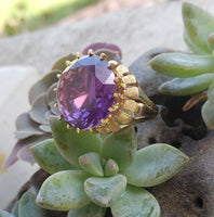 14k gold created Alexandrite estate Ring