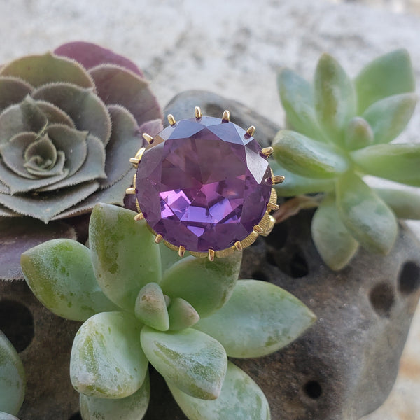 14k gold created Alexandrite estate Ring