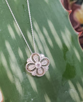 Platinum & 18k gold Deco c.1920s filigree diamond necklace pendant