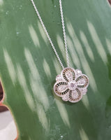 Platinum & 18k gold Deco c.1920s filigree diamond necklace pendant