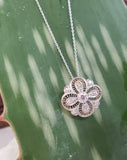 Platinum & 18k gold Deco c.1920s filigree diamond necklace pendant