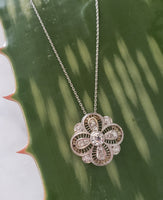 Platinum & 18k gold Deco c.1920s filigree diamond necklace pendant