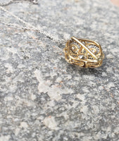 Platinum & 18k gold Deco c.1920s filigree diamond necklace pendant