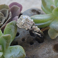 Platinum Art Deco c.1920's  apx .70ct European cut diamond ring