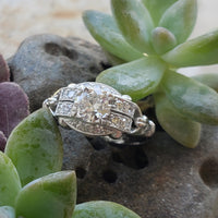 Platinum Art Deco c.1920's  apx .70ct European cut diamond ring