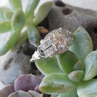 Platinum Art Deco c.1920's  apx .70ct European cut diamond ring