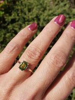 14k rose gold green Tourmaline solitaire ring  - custom