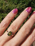 14k rose gold green Tourmaline solitaire ring  - custom