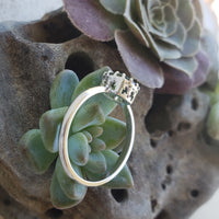 14k white gold green Tourmaline solitaire ring  - custom