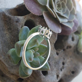 14k white gold green Tourmaline solitaire ring  - custom