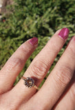 10k gold Art Deco c.1930's natural brown zircon estate ring