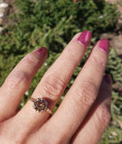 10k gold Art Deco c.1930's natural brown zircon estate ring