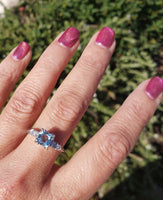 Platinum Aquamarine & Diamond estate Ring