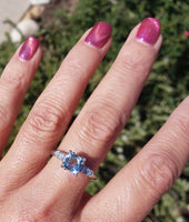 Platinum Aquamarine & Diamond estate Ring