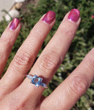 Platinum Aquamarine & Diamond estate Ring