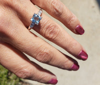 Platinum Aquamarine & Diamond estate Ring