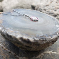 platinum & 14k gold white gold ruby & diamond DECO necklace pendant