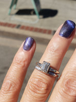14k white gold c.40s-50s emerald cut diamond engagement ring