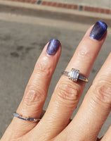 14k white gold c.40s-50s emerald cut diamond engagement ring
