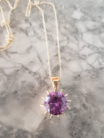 10k gold vintage created alexandrite pendant necklace