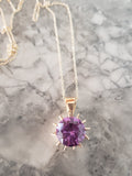 10k gold vintage created alexandrite pendant necklace