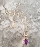 10k gold vintage created alexandrite pendant necklace