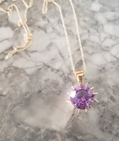 10k gold vintage created alexandrite pendant necklace