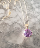 10k gold vintage created alexandrite pendant necklace