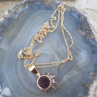 10k gold vintage created alexandrite pendant necklace