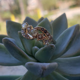 10k gold Victorian rose cut diamond & pearl ring