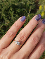 14k gold two tone c.30's-40's diamond engagement ring