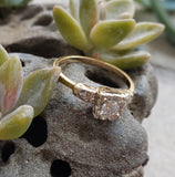 14k gold two tone c.30's-40's diamond engagement ring