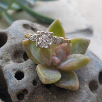 14k gold two tone c.30's-40's diamond engagement ring