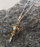 10k gold Victorian OPAL & pearl necklace pendant lavaliere