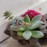 10k gold Victorian turquoise & seed pearl estate ring