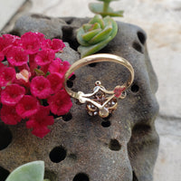14k gold Victorian rose cut diamond ring