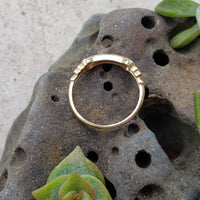 14k gold two tone 3 diamond estate Deco c.30's band