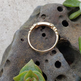 14k gold two tone 3 diamond estate Deco c.30's band