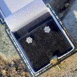 14k white gold diamond & pearl jacket studs earrings - apx .26ct tw